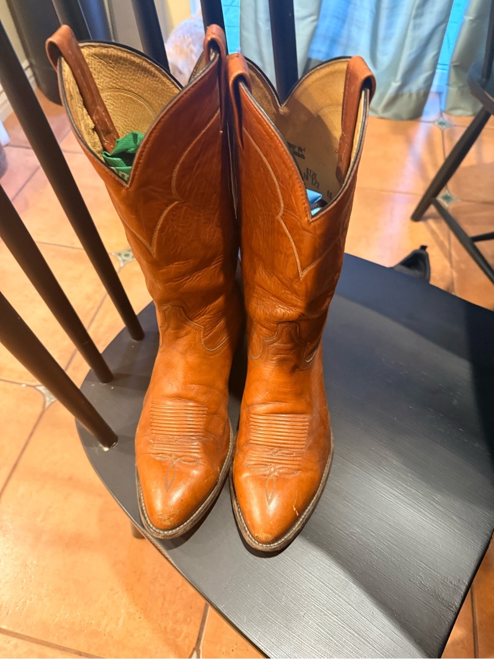Tony Lama Tan Leather Western Cowboy Boots